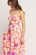 VACAY BLOOM WOVEN MIDI DRESS Flying Tomato