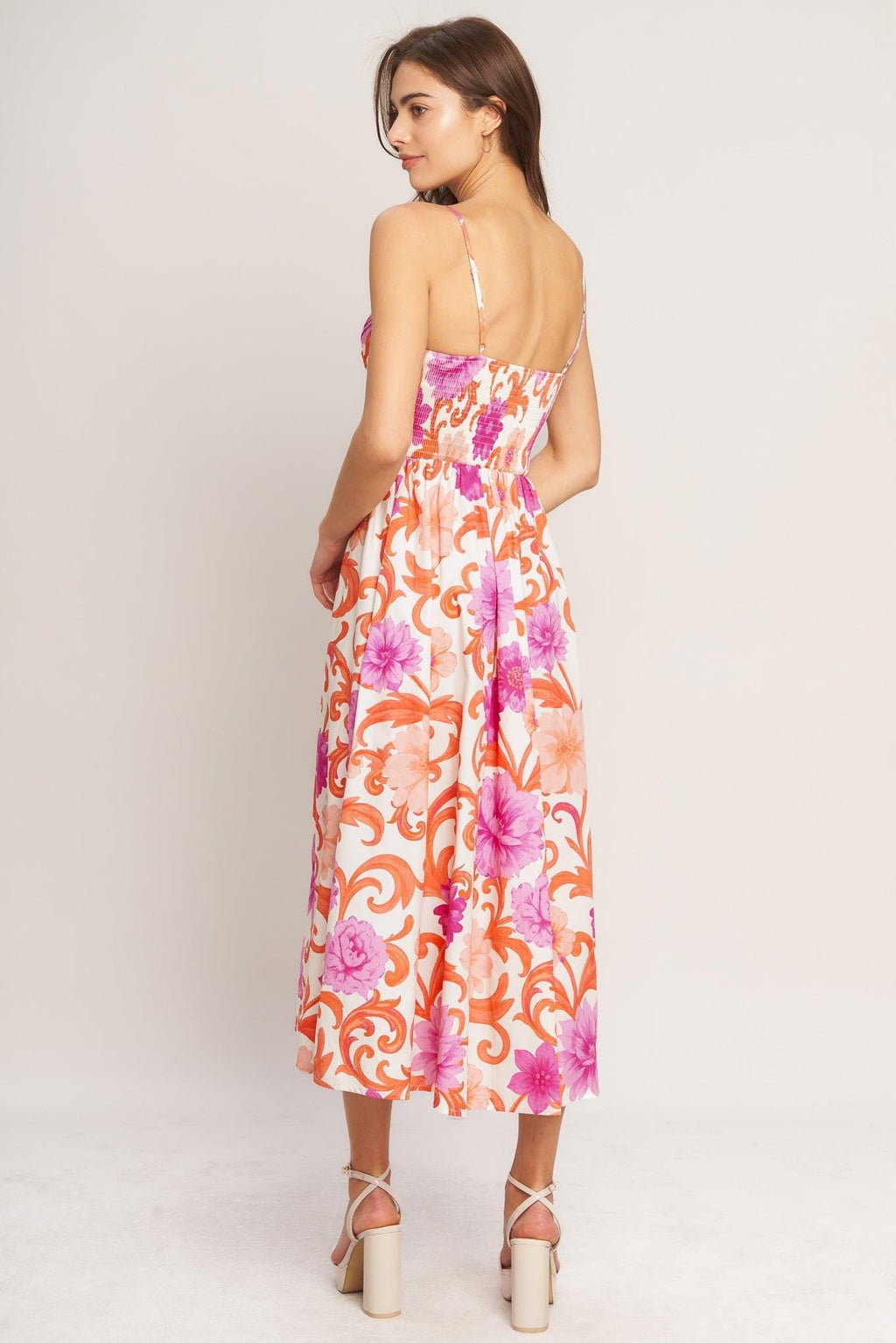 VACAY BLOOM WOVEN MIDI DRESS Flying Tomato