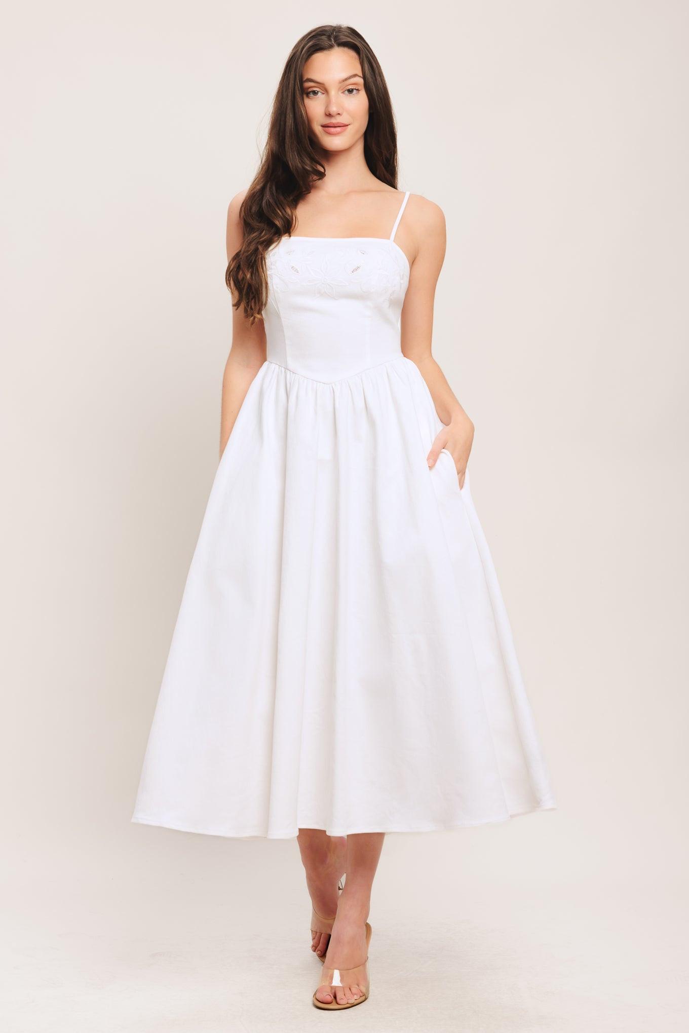 CLOUD PETAL WOVEN MIDI DRESS Flying Tomato