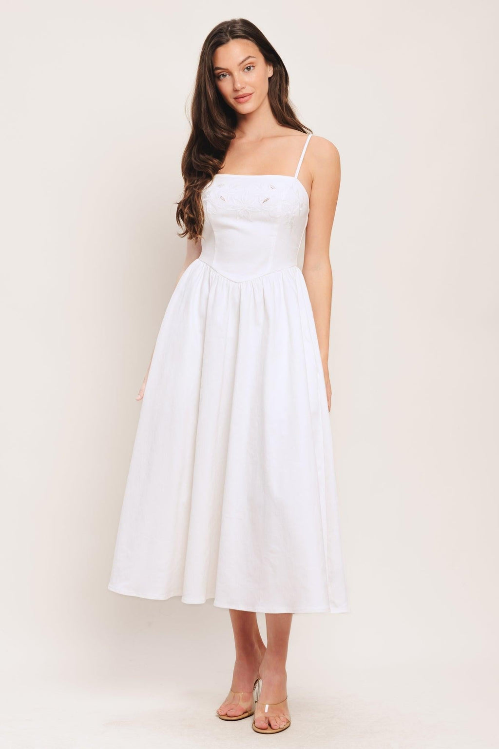 CLOUD PETAL WOVEN MIDI DRESS Flying Tomato