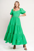 SWEET VERDANT WOVEN MAXI DRESS Flying Tomato