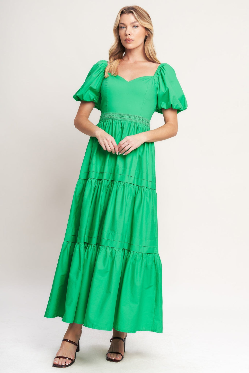 SWEET VERDANT WOVEN MAXI DRESS Flying Tomato