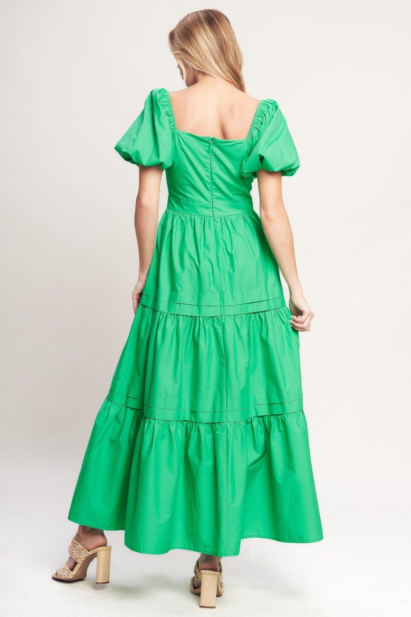 SWEET VERDANT WOVEN MAXI DRESS Flying Tomato