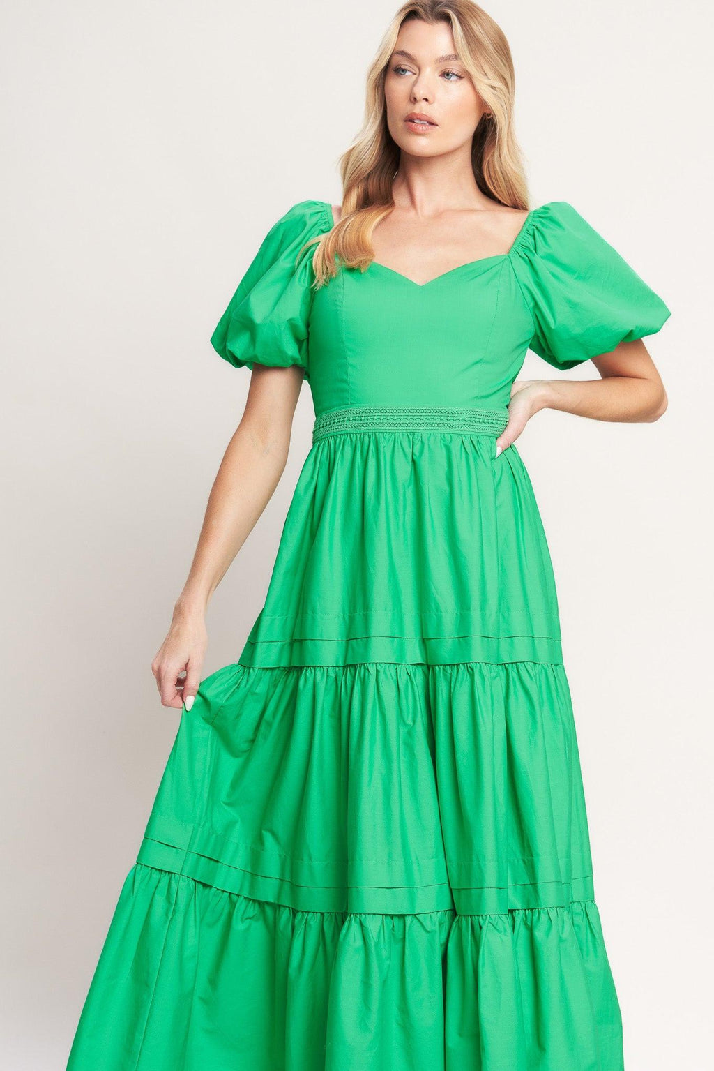 SWEET VERDANT WOVEN MAXI DRESS Flying Tomato