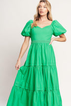 SWEET VERDANT WOVEN MAXI DRESS Flying Tomato
