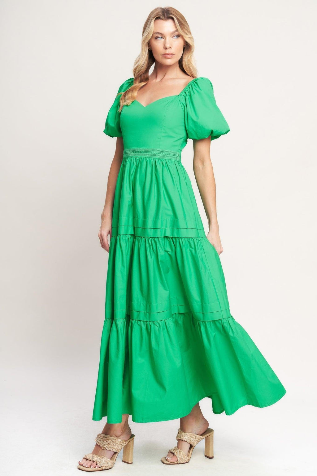 SWEET VERDANT WOVEN MAXI DRESS Flying Tomato