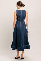 SIMPLE STATEMENT DENIM DENIM MIDI DRESS Flying Tomato