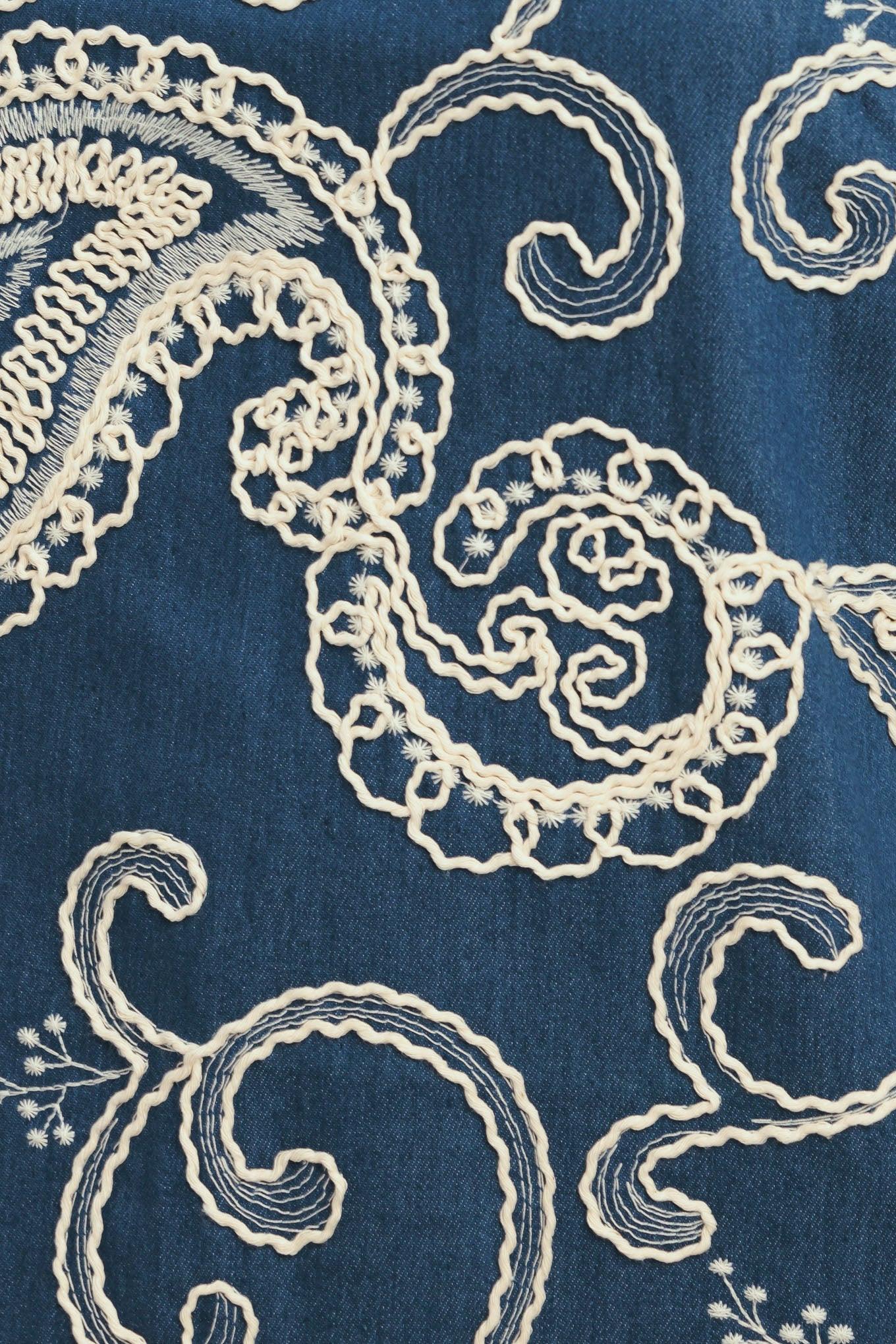 SEA BREEZE PAISLEY DENIM MINI DRESS Flying Tomato