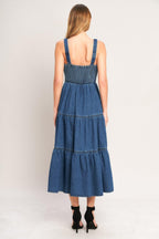 EVERYDAY ROMANCE DENIM MIDI DRESS Flying Tomato