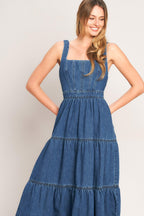 EVERYDAY ROMANCE DENIM MIDI DRESS Flying Tomato