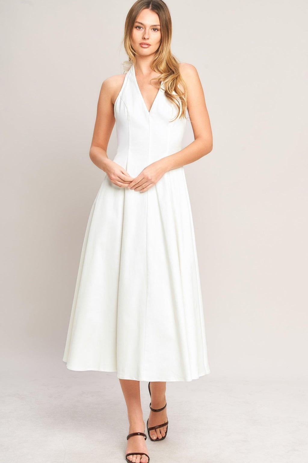SERENE MOMENT WOVEN MIDI DRESS Flying Tomato