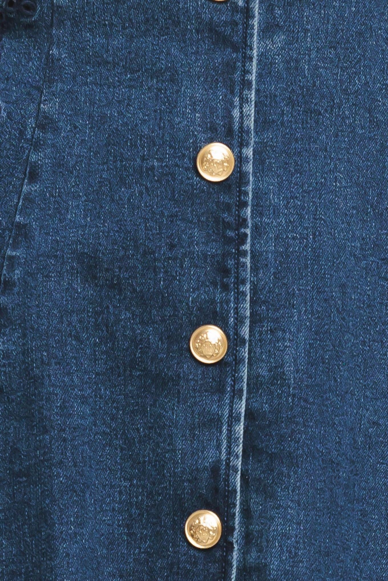 INDIGO FLARE DENIM MINI DRESS Flying Tomato