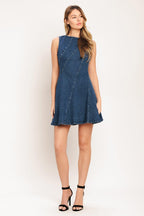 DAY TO NIGHT DENIM MINI DRESS Flying Tomato