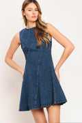 DAY TO NIGHT DENIM MINI DRESS Flying Tomato