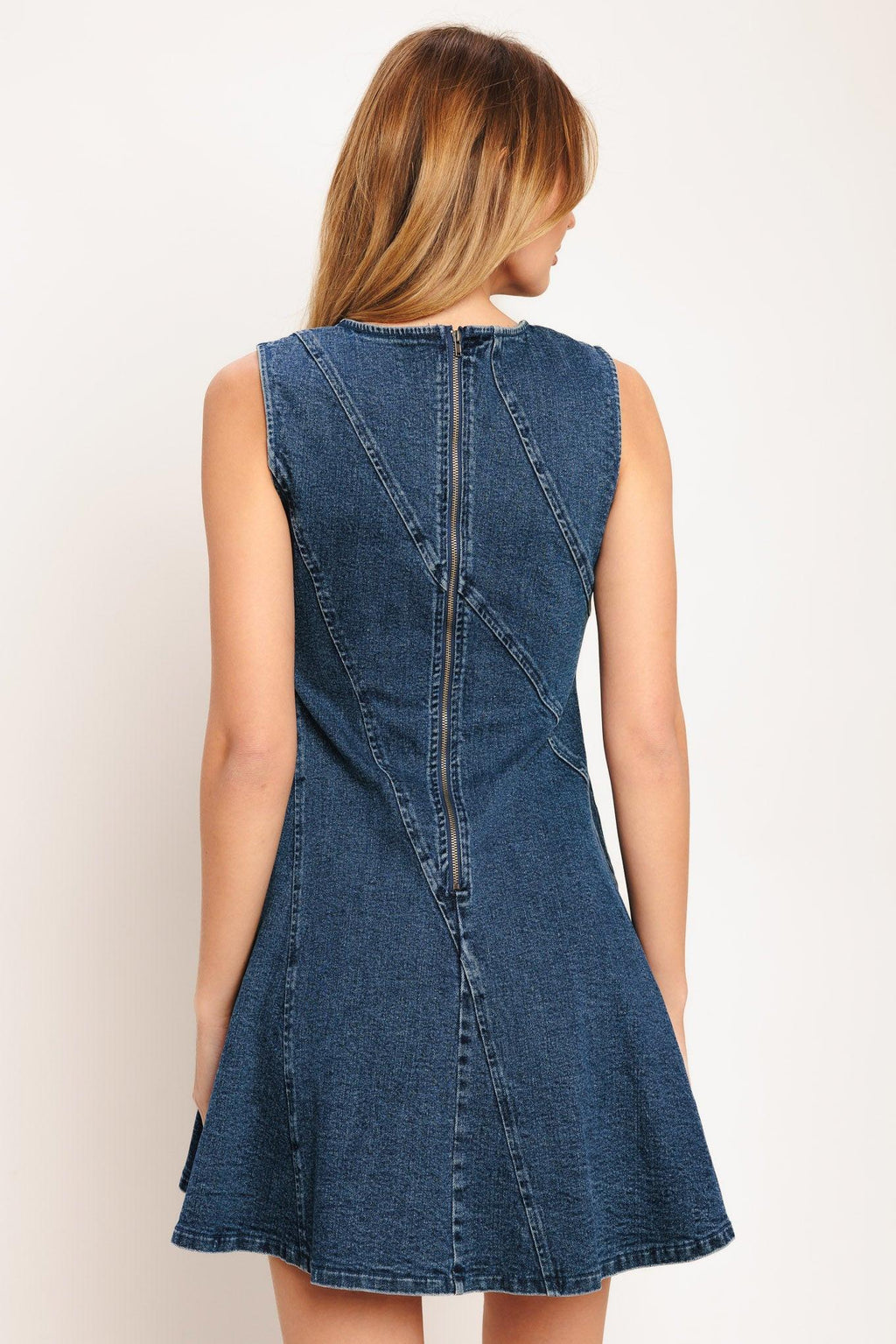 DAY TO NIGHT DENIM MINI DRESS Flying Tomato