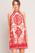 SUNSET MEDALLION WOVEN MINI DRESS Flying Tomato