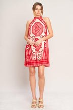SUNSET MEDALLION WOVEN MINI DRESS Flying Tomato
