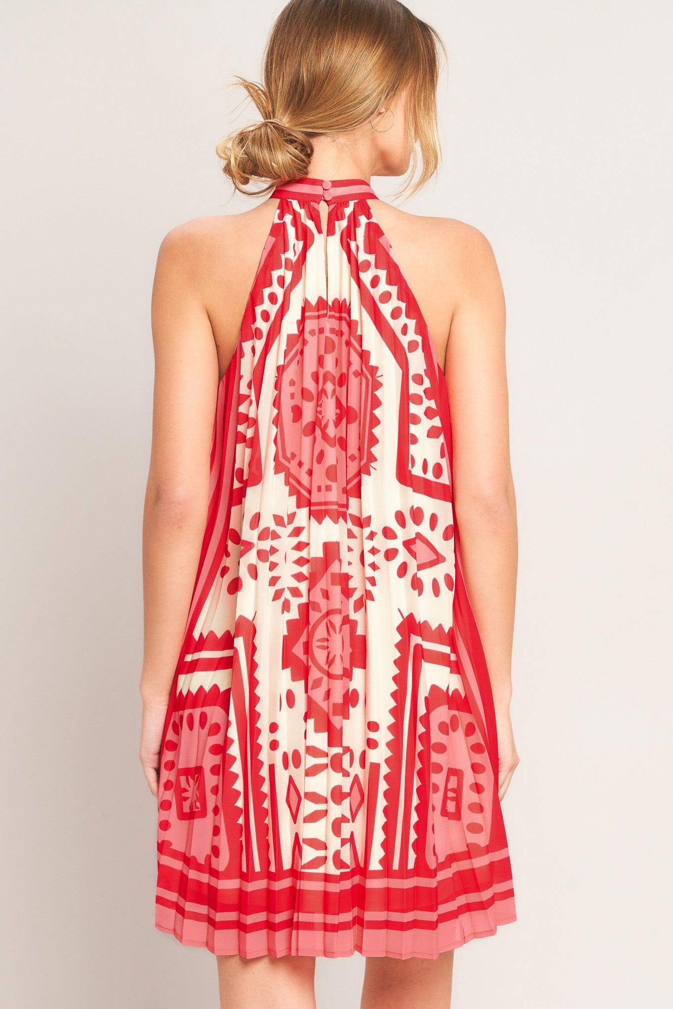 SUNSET MEDALLION WOVEN MINI DRESS Flying Tomato