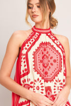 SUNSET MEDALLION WOVEN MINI DRESS Flying Tomato