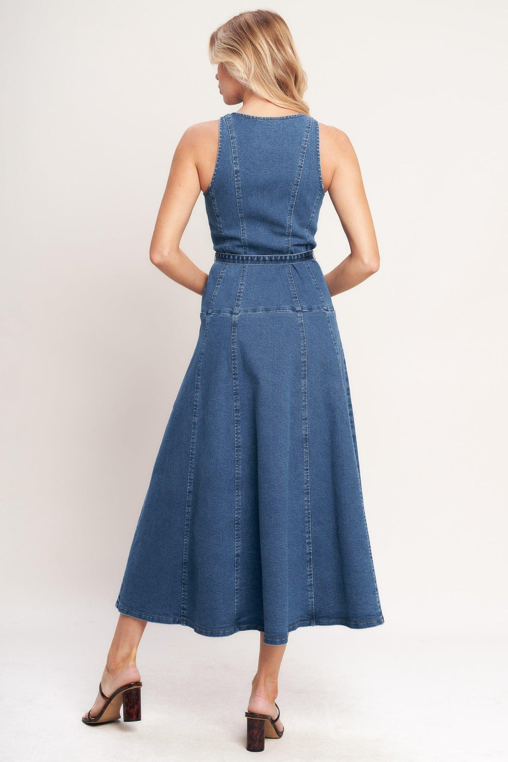 SUNDAY STROLL DENIM MIDI DRESS Flying Tomato