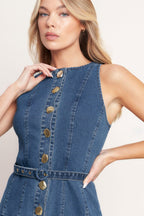 SUNDAY STROLL DENIM MIDI DRESS Flying Tomato