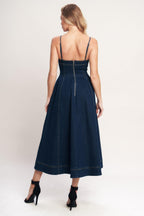 THE EVERYDAY ICON DENIM MIDI DRESS Flying Tomato
