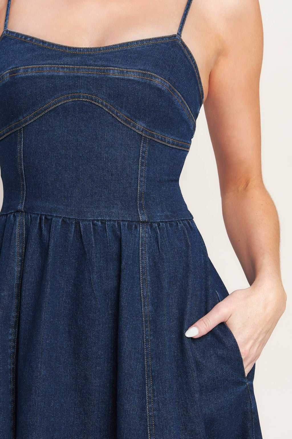 THE EVERYDAY ICON DENIM MIDI DRESS Flying Tomato