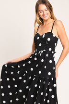 MONROE DOT WOVEN MIDI DRESS Flying Tomato