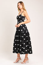 MONROE DOT WOVEN MIDI DRESS Flying Tomato