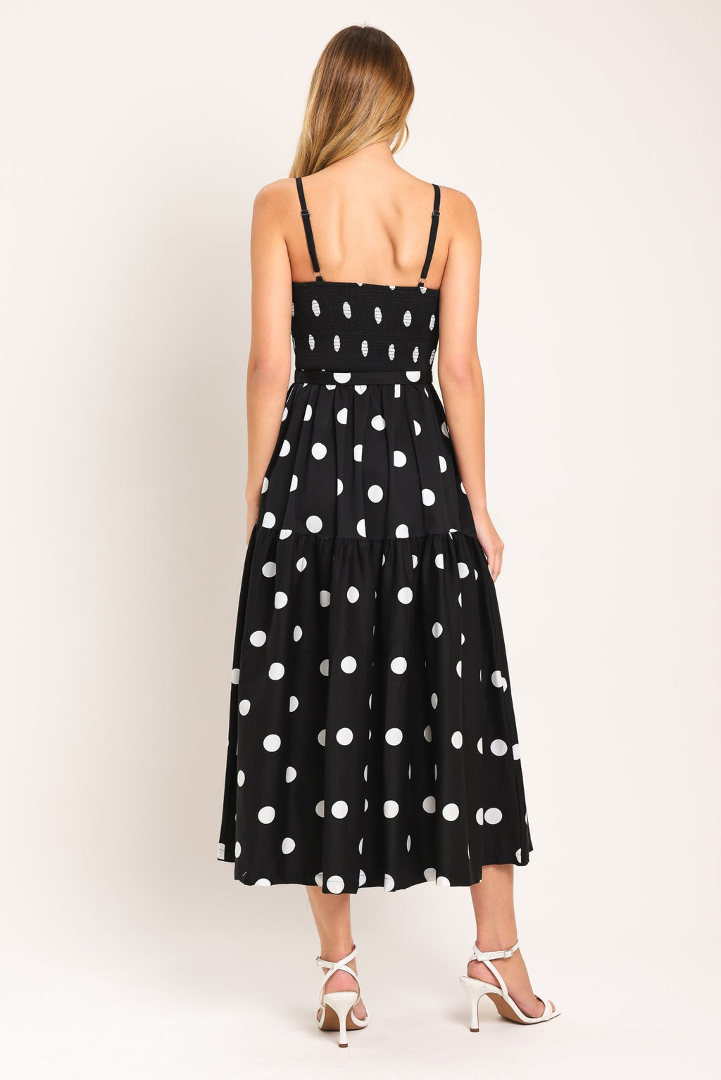 MONROE DOT WOVEN MIDI DRESS Flying Tomato