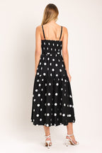 MONROE DOT WOVEN MIDI DRESS Flying Tomato