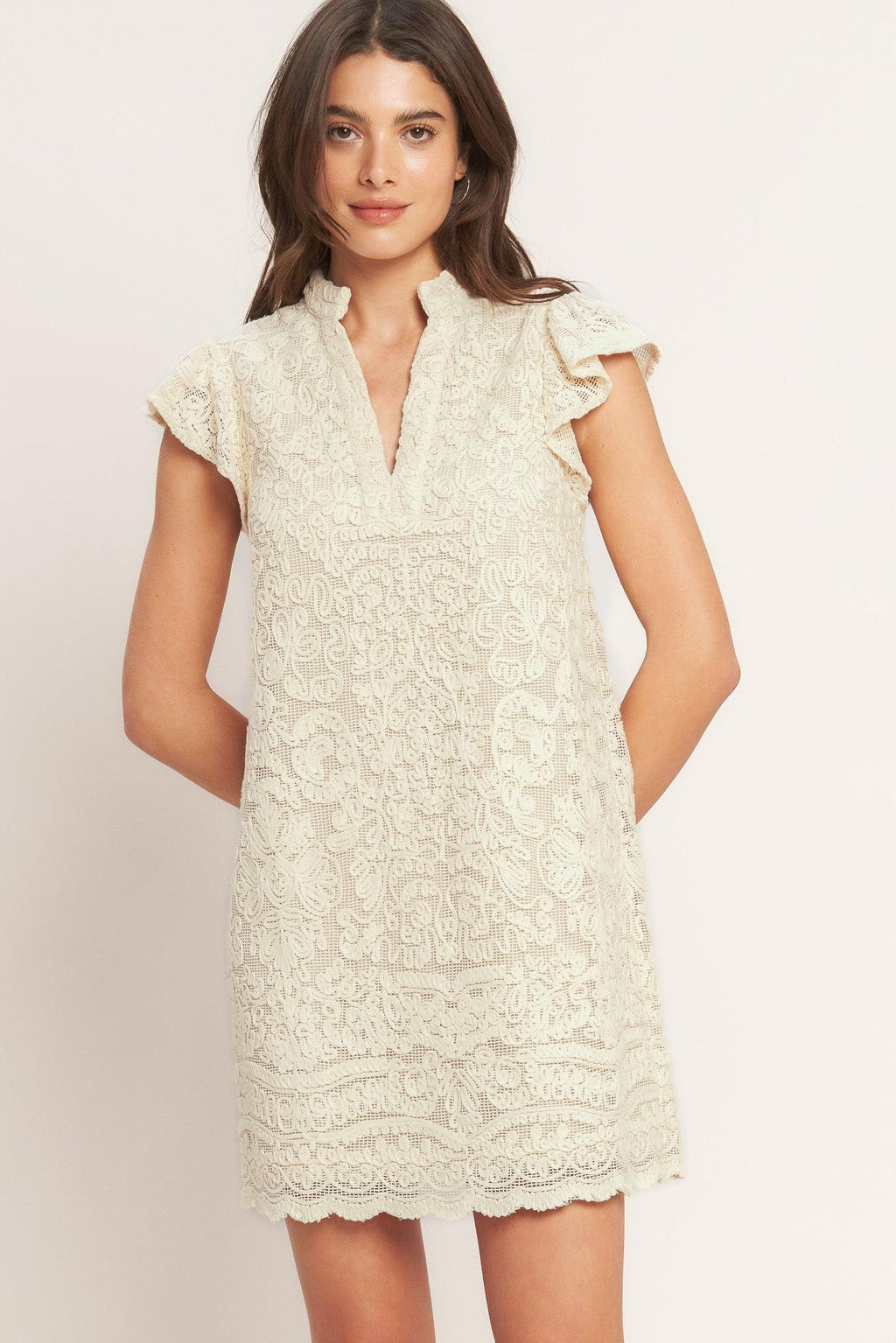 EFFORTLESSLY ROMANTIC WOVEN MINI DRESS Flying Tomato
