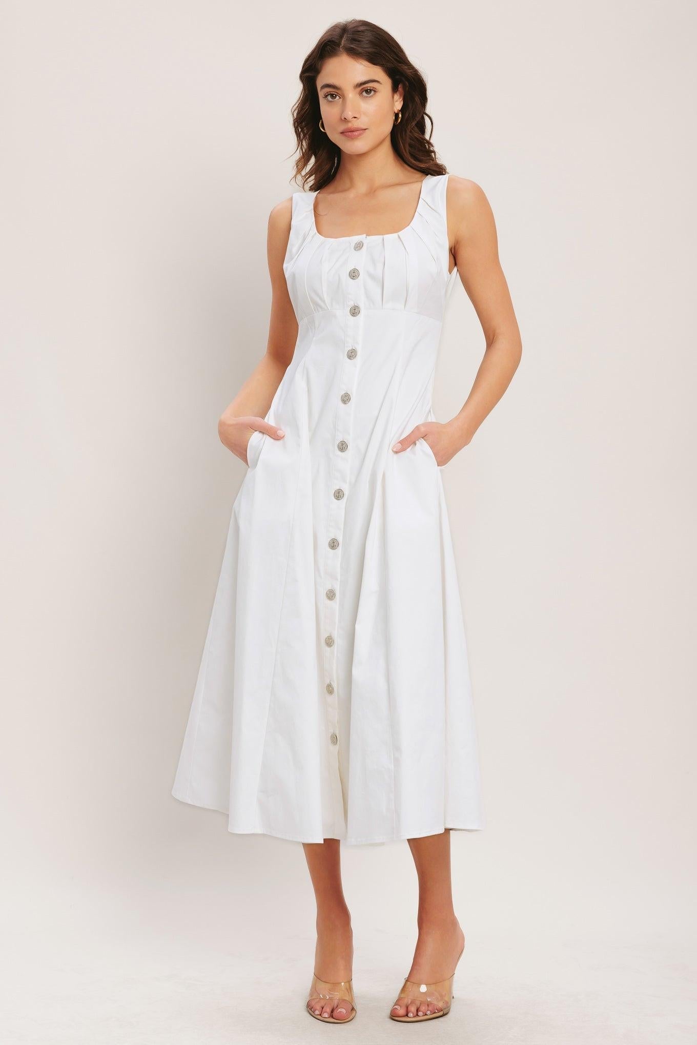 SEASIDE BRUNCH WOVEN MIDI DRESS Flying Tomato