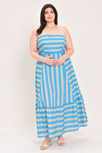 BREEZE STRIPE WOVEN MIDI DRESS Flying Tomato