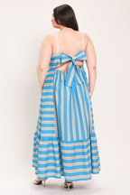 BREEZE STRIPE WOVEN MIDI DRESS Flying Tomato