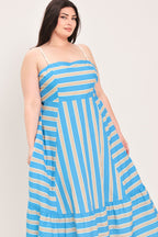 BREEZE STRIPE WOVEN MIDI DRESS Flying Tomato