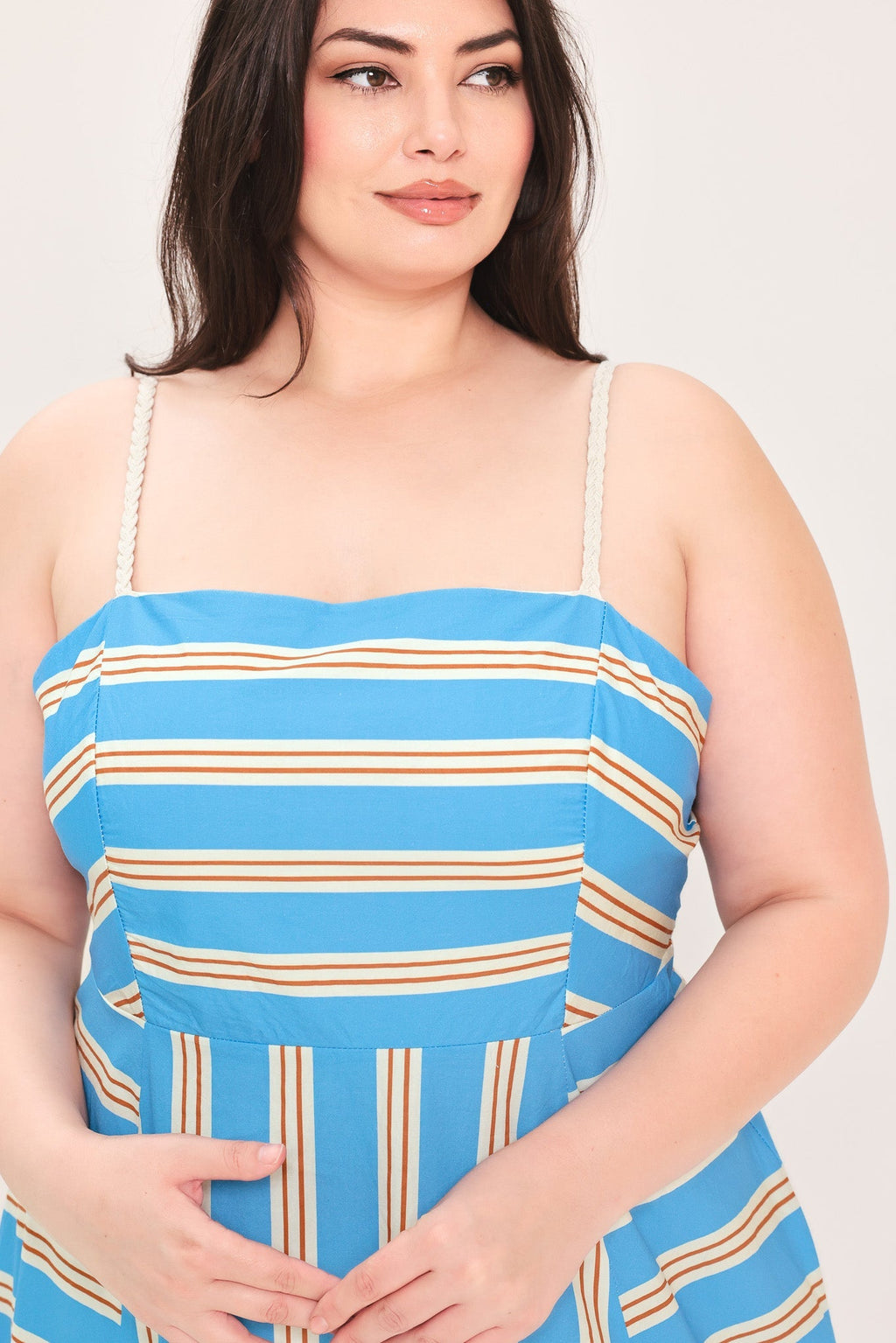 BREEZE STRIPE WOVEN MIDI DRESS Flying Tomato