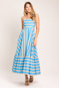 BREEZE STRIPE WOVEN MIDI DRESS Flying Tomato