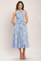 SUMMER SKETCH FLORA WOVEN MIDI DRESS Flying Tomato