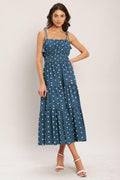 NAUTICAL DOT DENIM MIDI DRESS Flying Tomato