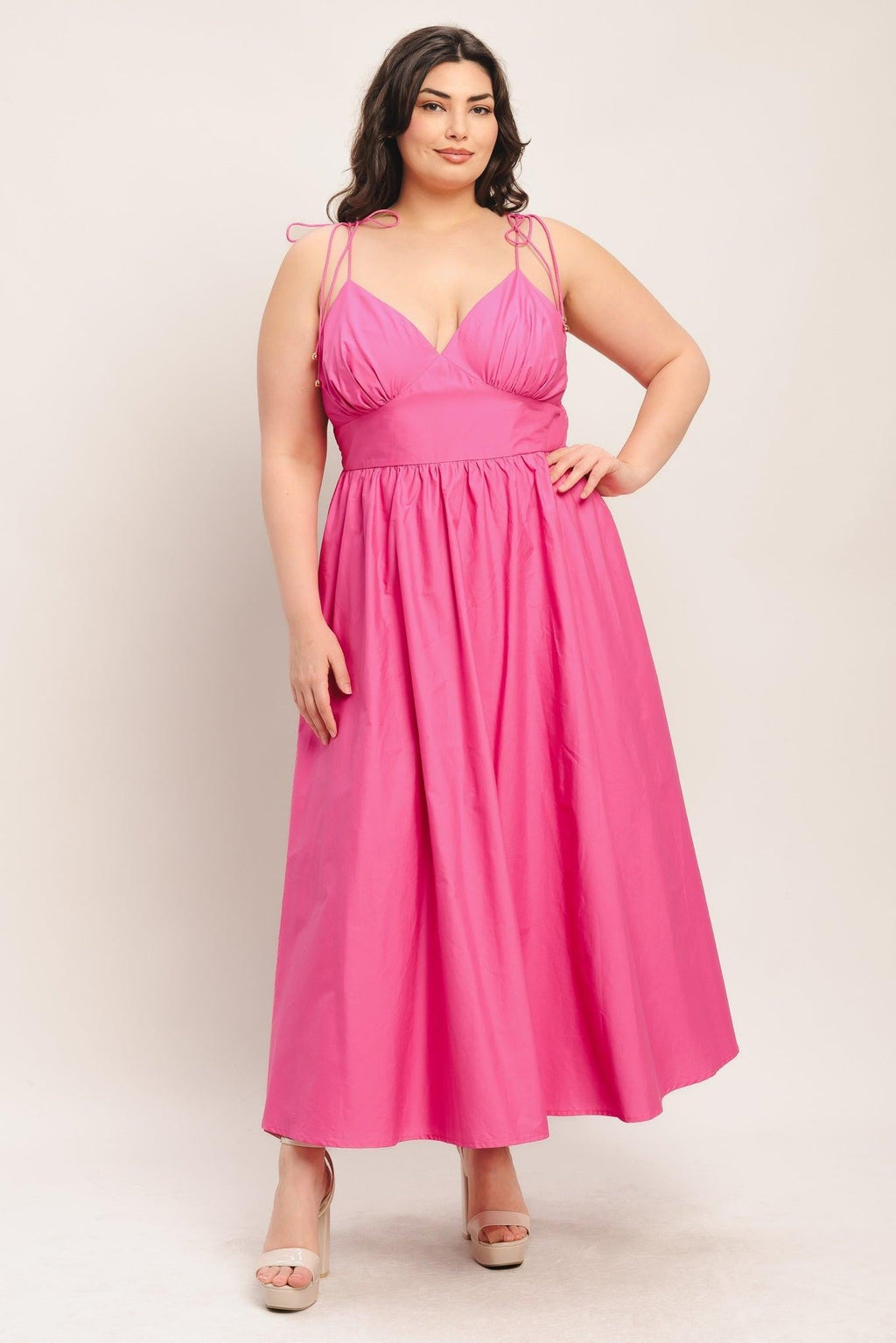 PRETTY IN PINK WOVEN MIDI DRESS Flying Tomato