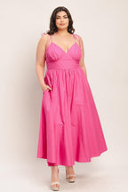 PRETTY IN PINK WOVEN MIDI DRESS Flying Tomato