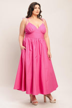 PRETTY IN PINK WOVEN MIDI DRESS Flying Tomato