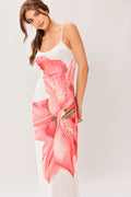 BLOOM STATEMENT POWER MESH CAMI MIDI DRESS Flying Tomato