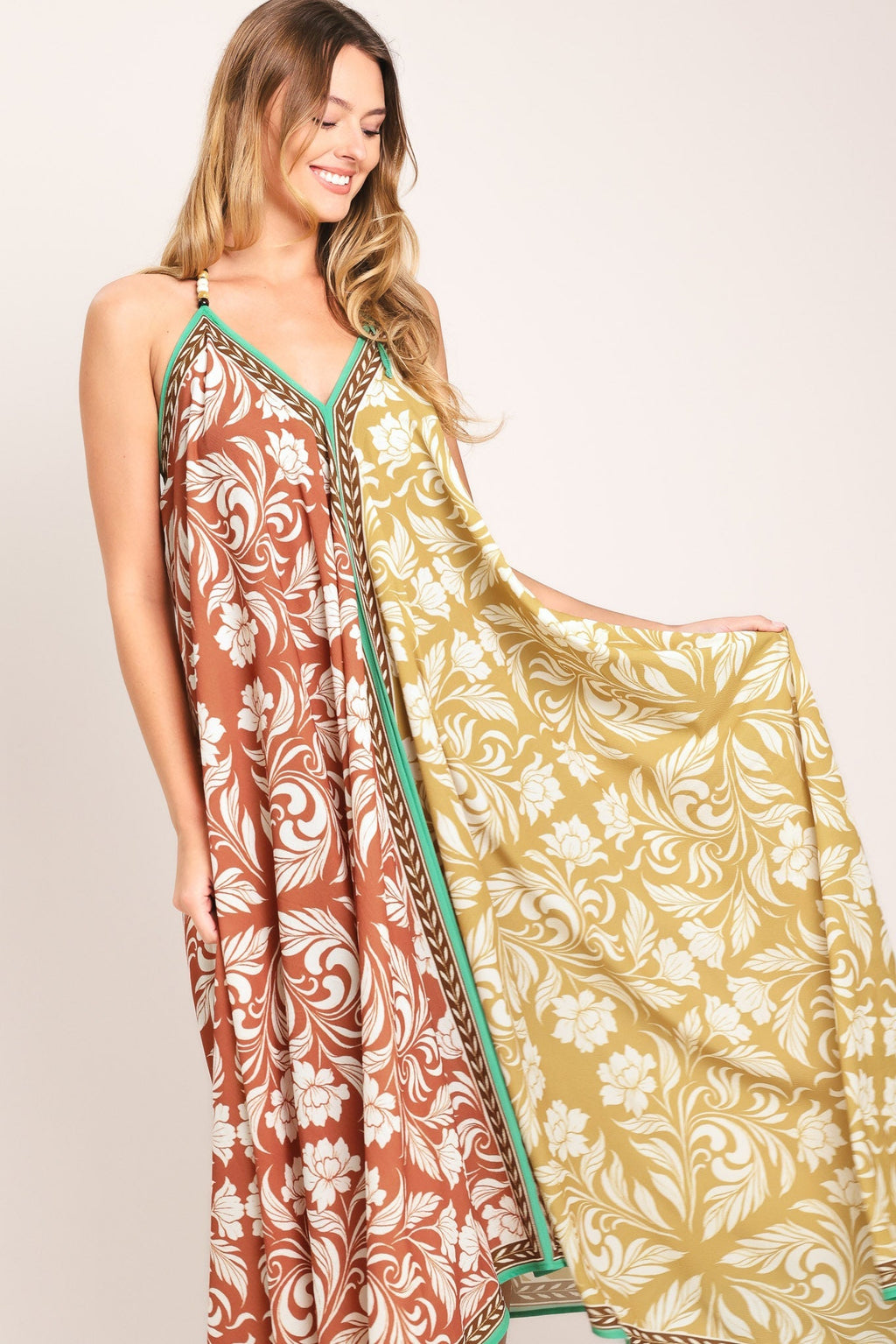 WARM PARADISE WOVEN MIDI SCARF DRESS Flying Tomato