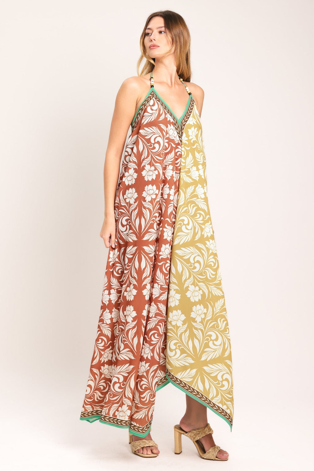 WARM PARADISE WOVEN MIDI SCARF DRESS Flying Tomato