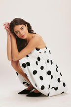 RUNWAY POLKA WOVEN MINI DRESS Flying Tomato