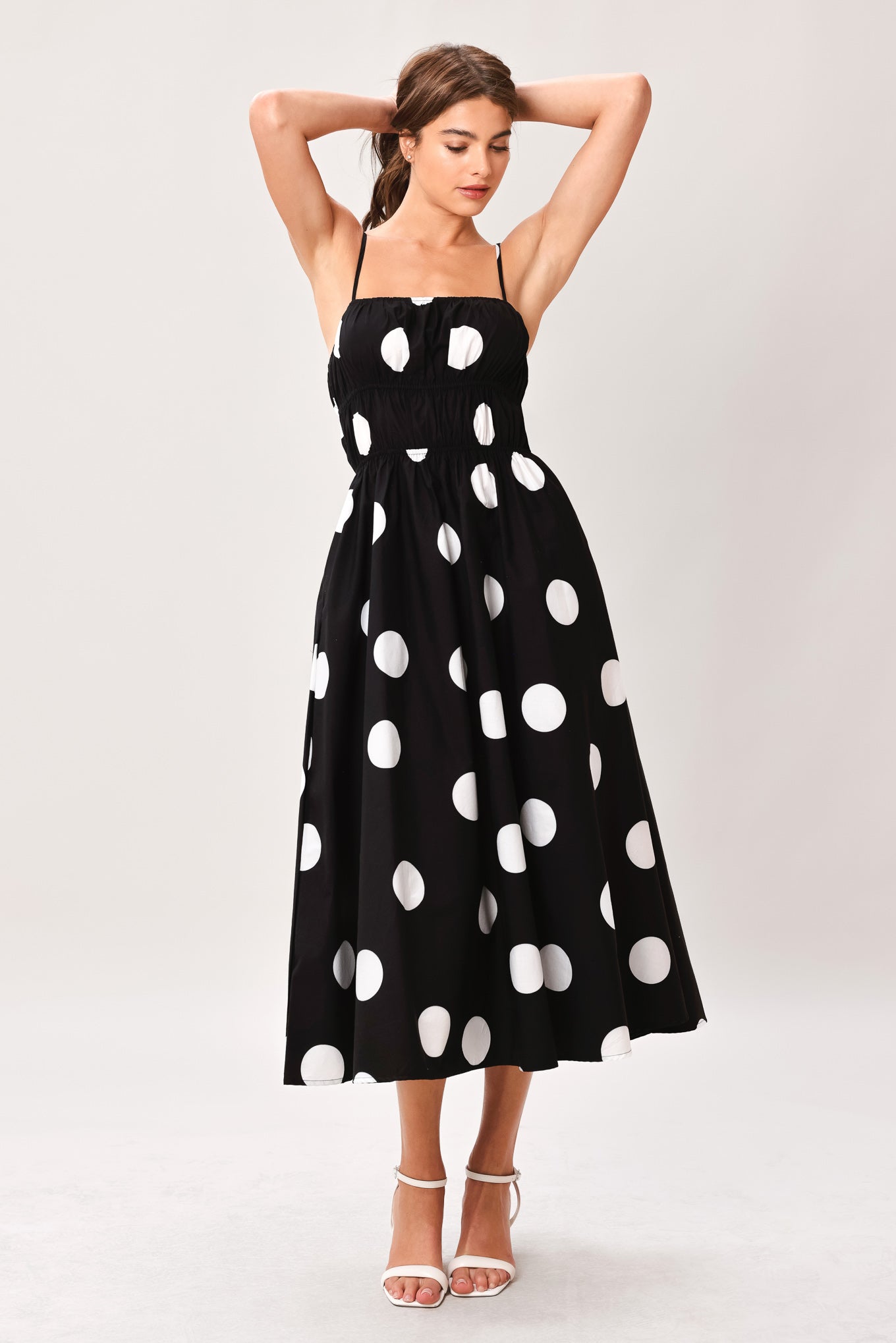 DOT THEORY WOVEN MIDI DRESS Flying Tomato