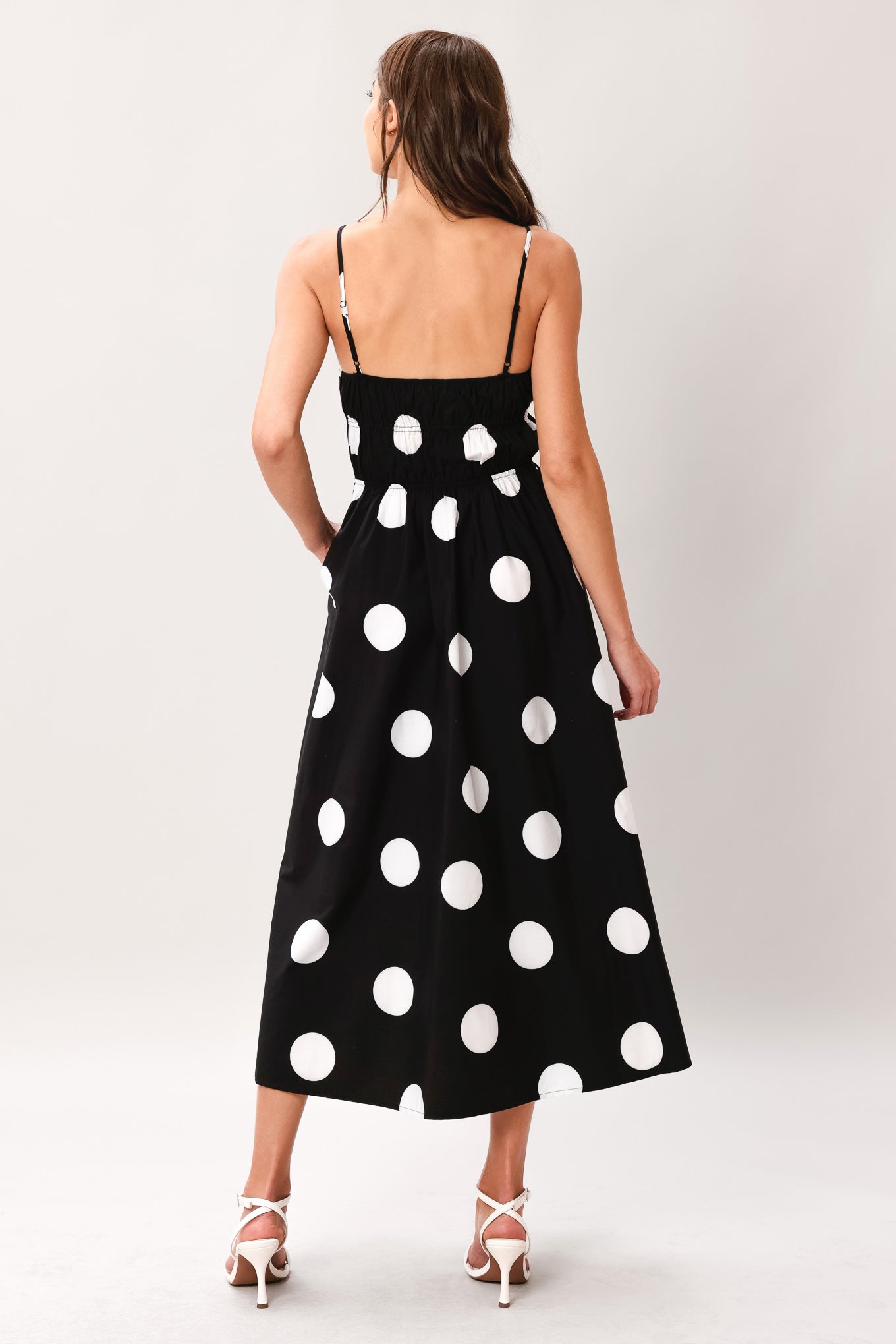DOT THEORY WOVEN MIDI DRESS Flying Tomato