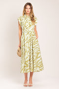 SOFT ZEBRA WOVEN MIDI SHIRT DRESS Flying Tomato